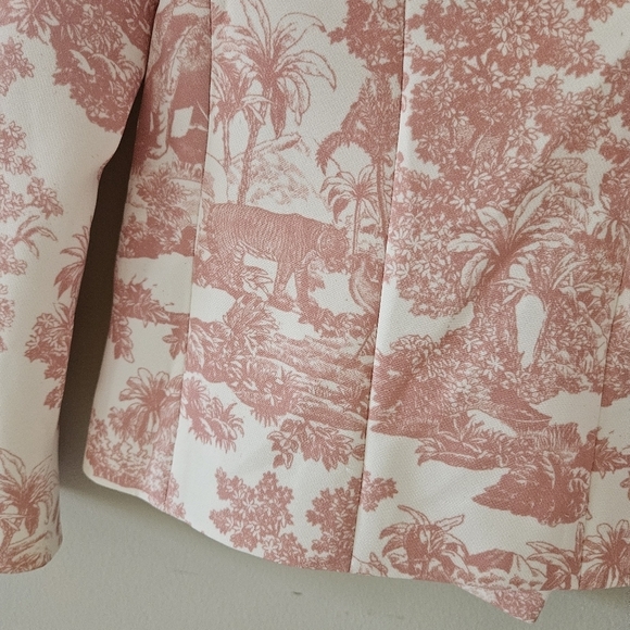 L'Agence Rose Tan Tropical Toile Print Brooke Blazer - Picture 10 of 12
